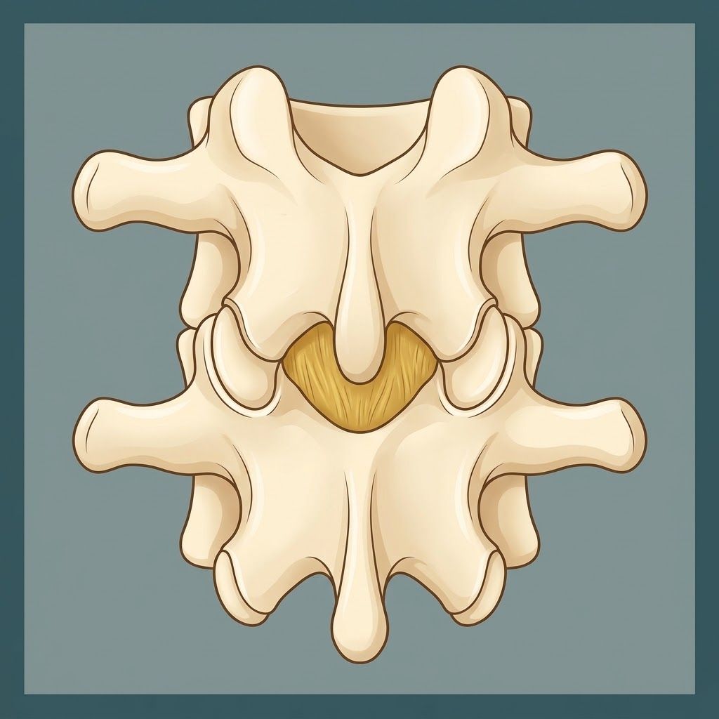 Two lumbar vertebrae seen from behind, intact